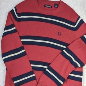 CHAPS Striped Cotton Sweater Sz M